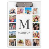 カスタムフォトコラージュ白パーソナライズされた色 クリップボード (正面)