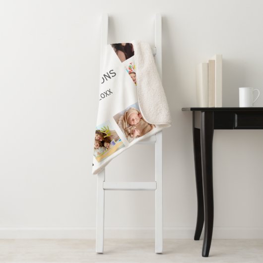 カスタムフォトコラージュ白パーソナライズされた色 シェルパブランケット (インサイチュ)