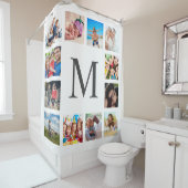 カスタムフォトコラージュ白パーソナライズされた色 シャワーカーテン (インサイチュ)