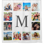 カスタムフォトコラージュ白パーソナライズされた色 シャワーカーテン (正面)