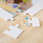 カスタムフォトコラージュ白パーソナライズされた色 ジグソーパズル (側面)