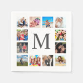 カスタムフォトコラージュ白パーソナライズされた色 スタンダードカクテルナプキン (正面)