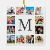 カスタムフォトコラージュ白パーソナライズされた色 セラミックオーナメント (正面)