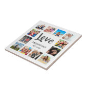 カスタムフォトコラージュ白パーソナライズされた色 タイル (側面)