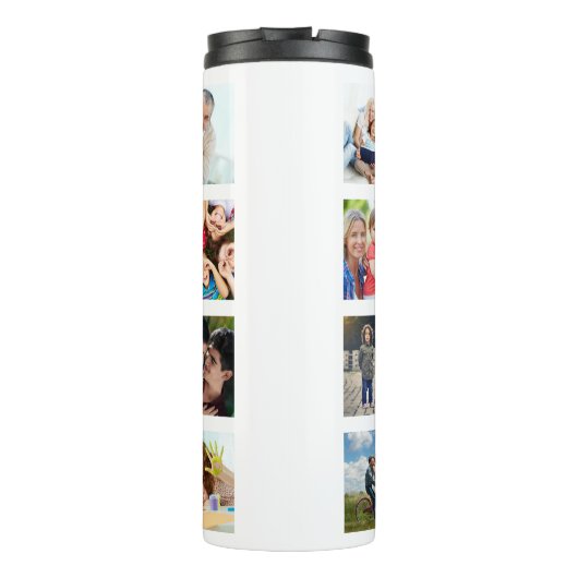 カスタムフォトコラージュ白パーソナライズされた色 タンブラー (裏面)