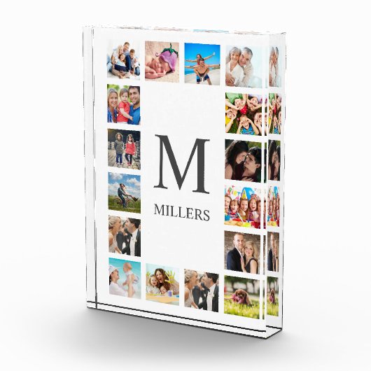 カスタムフォトコラージュ白パーソナライズされた色 フォトブロック (右)