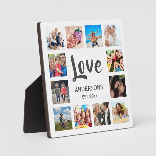 カスタムフォトコラージュ白パーソナライズされた色 フォトプラーク (正面)