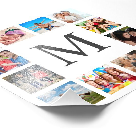 カスタムフォトコラージュ白パーソナライズされた色 フォトプリント (角)