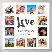 カスタムフォトコラージュ白パーソナライズされた色 ポスター (正面)