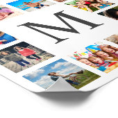 カスタムフォトコラージュ白パーソナライズされた色 ポスター (角)