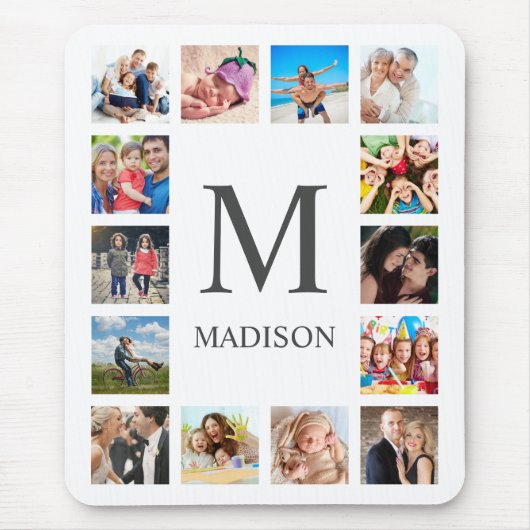 カスタムフォトコラージュ白パーソナライズされた色 マウスパッド (正面)