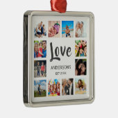カスタムフォトコラージュ白パーソナライズされた色 メタルオーナメント (右)