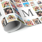 カスタムフォトコラージュ白パーソナライズされた色 ラッピングペーパー (ロールコーナー)