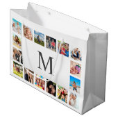 カスタムフォトコラージュ白パーソナライズされた色 ラージペーパーバッグ (正面アングル)