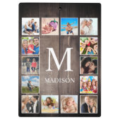 カスタムフォトコラージュ素朴ファームハウスファミリー クリップボード (裏面)