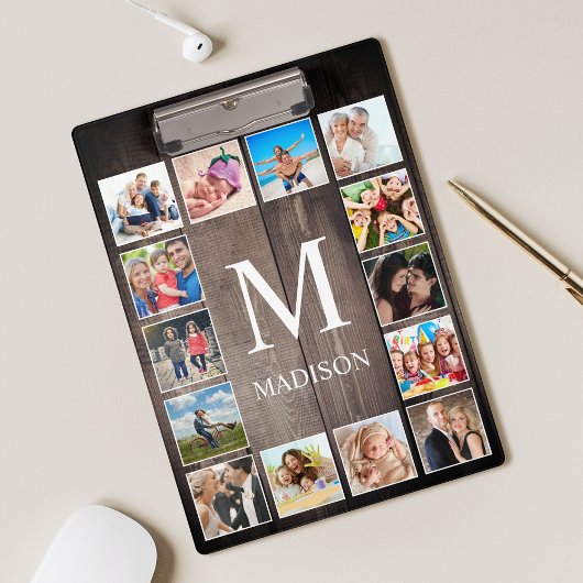 カスタムフォトコラージュ素朴ファームハウスファミリー クリップボード