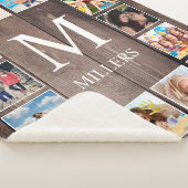 カスタムフォトコラージュ素朴ファームハウスファミリー シェルパブランケット (3/4)