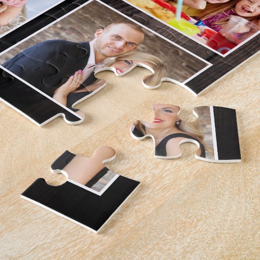 カスタムフォトコラージュ素朴ファームハウスファミリー ジグソーパズル (側面)