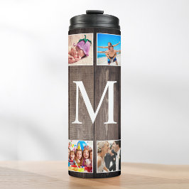 カスタムフォトコラージュ素朴ファームハウスファミリー タンブラー