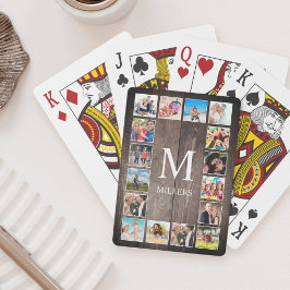 カスタムフォトコラージュ素朴ファームハウスファミリー トランプ