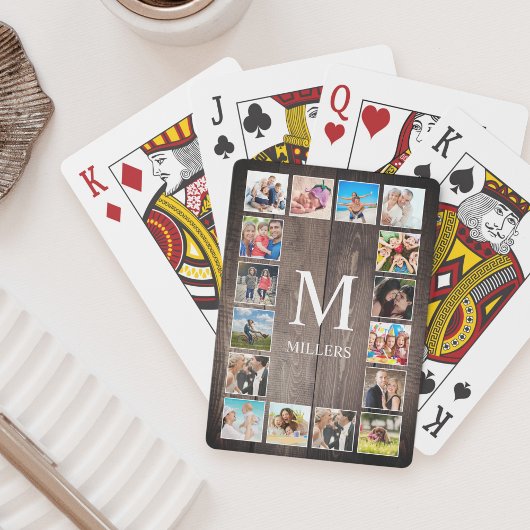 カスタムフォトコラージュ素朴ファームハウスファミリー トランプ