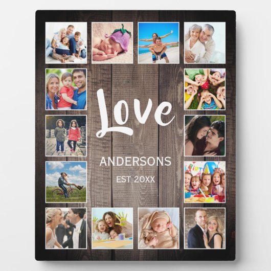 カスタムフォトコラージュ素朴ファームハウスファミリー フォトプラーク (正面)