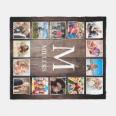 カスタムフォトコラージュ素朴ファームハウスファミリー フリースブランケット (正面(横))