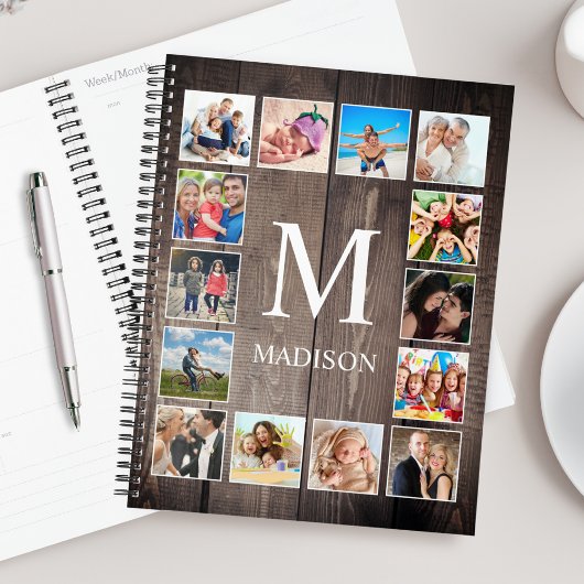 カスタムフォトコラージュ素朴ファームハウスファミリー プランナー手帳