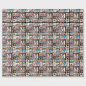 カスタムフォトコラージュ素朴ファームハウスファミリー ラッピングペーパー (フラット)