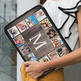 カスタムフォトコラージュ素朴ファームハウスファミリー ラップトップスリーブ