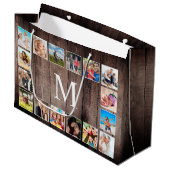 カスタムフォトコラージュ素朴ファームハウスファミリー ラージペーパーバッグ (正面アングル)