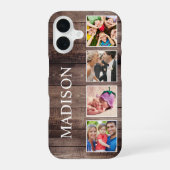 カスタムフォトコラージュ素朴ファームハウスファミリー iPhone 16ケース (裏面)