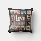 カスタムフォトコラージュ素朴ファームハウスラブファミリー クッション (正面)
