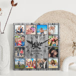 カスタムフォトコラージュ素朴ファームハウスラブファミリー スクエア壁時計<br><div class="desc">素朴な農家のパーソナライズされたスタイル木製の板の背景にカスタム自分の写真コラージュ、ローマ数字の壁の時計を作成する。時計の顔はまた、あなたの家族の名前、確立された年と"愛"手書きスクリプトを特徴とする。写真やお気に入りのデザイン、作品を追加して本当に何かを作ユニーク成する。このデザインテンプレートを編集するには、上に示すように独自の画像をアップロードし、文字フィールドを編集する。文字や画像、カスタマイズフォント、背景を簡単に追加できる。家族、友人、両親、祖父母のために自分自身を扱うか、完璧な贈り物を作りなさい!</div>