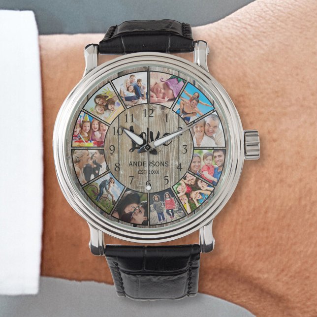 カスタムフォトコラージュ素朴ファームハウス 腕時計 (クリエイターアップロード済み)