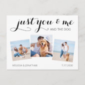 カスタムフォトコラージュ結婚ドッグたった今結婚しました 案内ポストカード (正面)