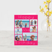 カスタムフォトコラージュ誕生日カード – 任意の年齢グループ カード (黄色い花)