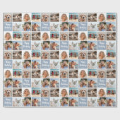 カスタムフォトコラージュ誕生日ブモダンルーグレー ラッピングペーパー (フラット)