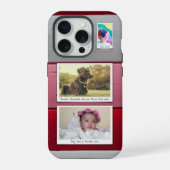 カスタムフォトコラージュ赤ピンク iPhoneケース (裏面)