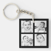 カスタムフォトコラージュ黒4枚 キーホルダー (正面)