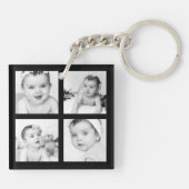 カスタムフォトコラージュ黒4枚 キーホルダー (裏面)