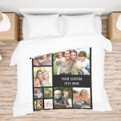 カスタムフォトコラージュ黒 フリースブランケット