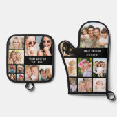 カスタムフォトコラージュ黒 鍋つかみ&鍋敷きセット (正面)