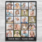 カスタムフォトコラージュ20写真ブパーソナライズされたラック フリースブランケット