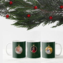 カスタムフォトコラージュ クリスマス メリー・クリスマス オーナメント コーヒーマグカップ