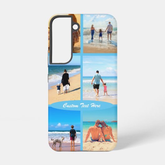 カスタムフォトコラージュ テキスト あなたの家族の写真 SAMSUNG GALAXYケース (裏面)