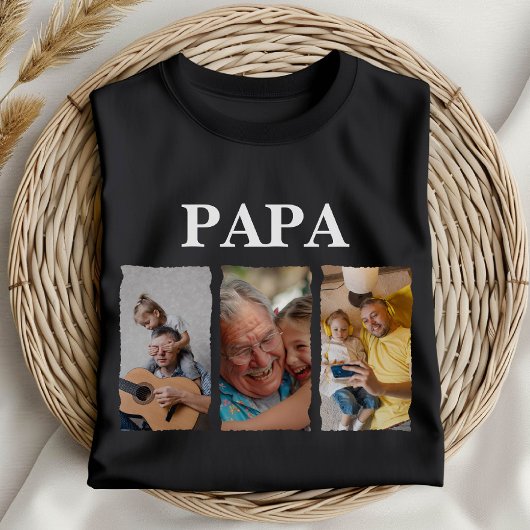 カスタムフォトコラージュ パパ - 個人ギフト Tシャツ