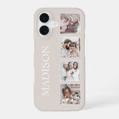 カスタムフォトコラージュ ベージュ iPhone 16ケース (裏面)