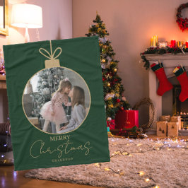 カスタムフォトコラージュ メリークリスマス バブル フリースブランケット