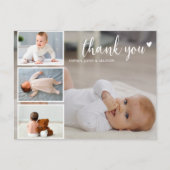 カスタムフォトコラージュ モダン サンクスベイビーシャワー ポストカード (正面)